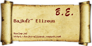 Bajkó Elizeus névjegykártya